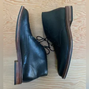 New Cole Haan Men's Black Leather Chukka Boots Desert Boot Sz 10.5 10 1/2 Laces