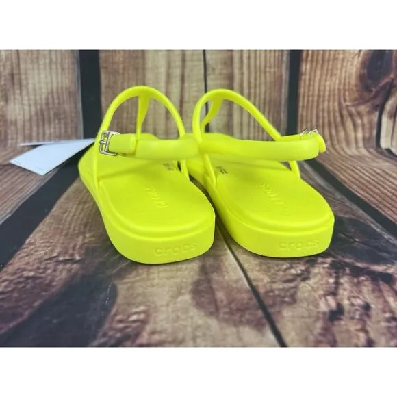 NEW CROCS Miami Thong Sandals Women’s 9 Slip-On Slide Sandals Acidity Yellow