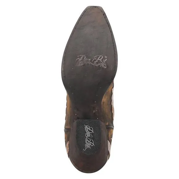 NEW DAN POST. women's ndulgence snip toe western boot in vintage brown