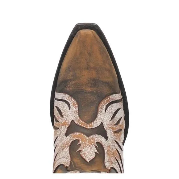 NEW DAN POST. women's ndulgence snip toe western boot in vintage brown
