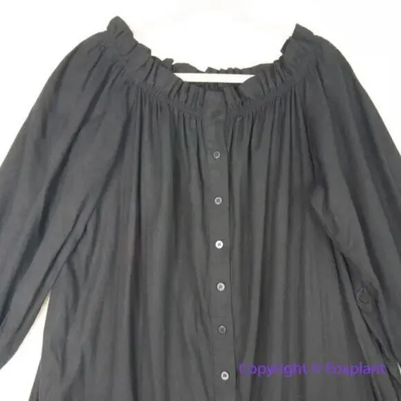 New! Eloquii‎ black Linen Maxi Day Dress, size 18/20