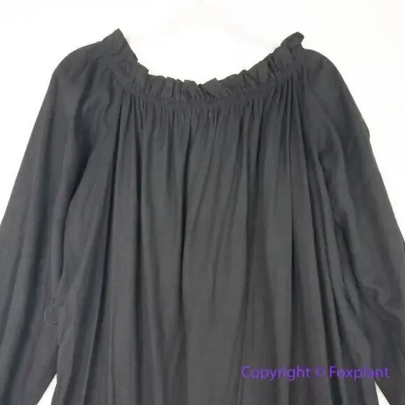 New! Eloquii‎ black Linen Maxi Day Dress, size 18/20