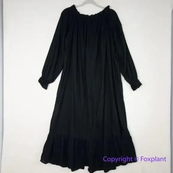 New! Eloquii‎ black Linen Maxi Day Dress, size 18/20