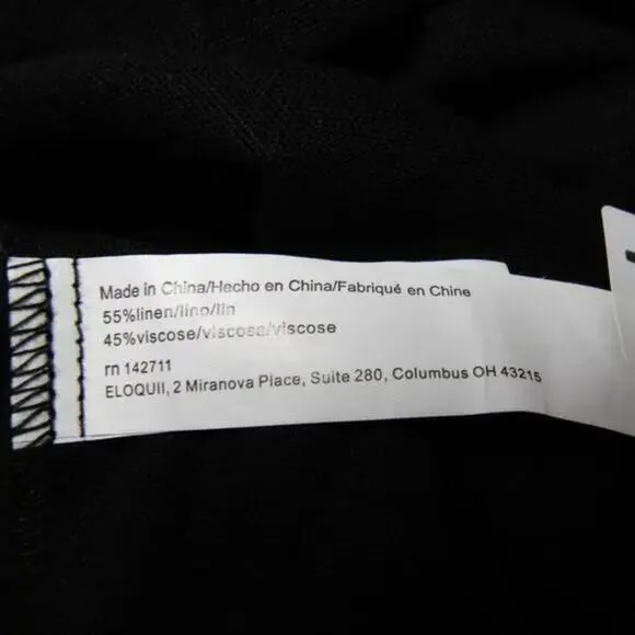New! Eloquii‎ black Linen Maxi Day Dress, size 18/20