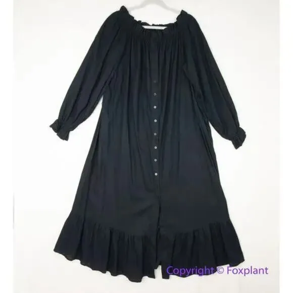 New! Eloquii‎ black Linen Maxi Day Dress, size 18/20