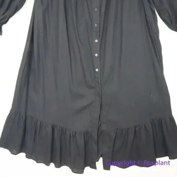 New! Eloquii‎ black Linen Maxi Day Dress, size 18/20