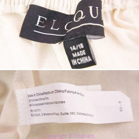 NEW Eloquii Cream Linen Maxi Day Dress,‎ size 14/16