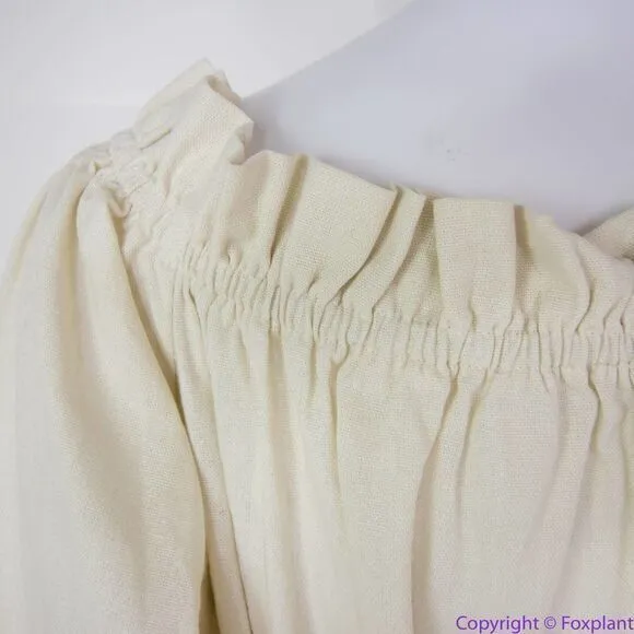 NEW Eloquii Cream Linen Maxi Day Dress,‎ size 14/16