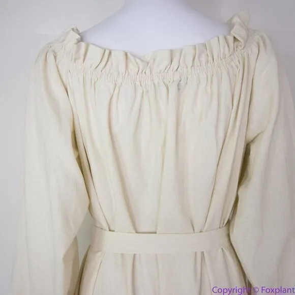 NEW Eloquii Cream Linen Maxi Day Dress,‎ size 14/16