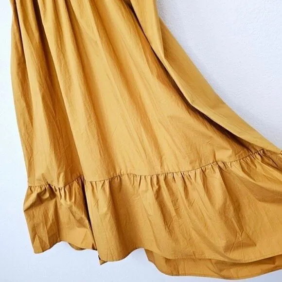 New! En Saison Penelope Marigold Bohemian Smocked Ruffle Midi Dress