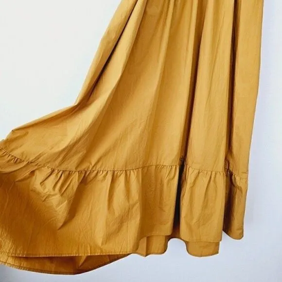 New! En Saison Penelope Marigold Bohemian Smocked Ruffle Midi Dress