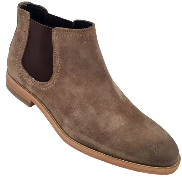 NEW Fabio De Luca Men 9 Tan Brown All Leather Suede Chukka Dress Boots Old Stock