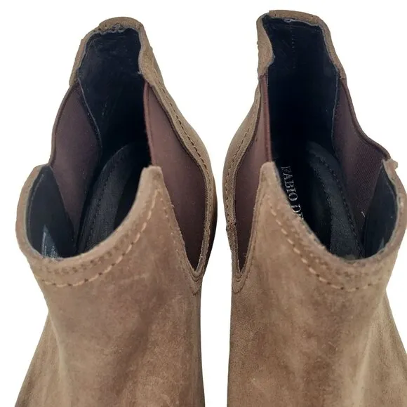 NEW Fabio De Luca Men 9 Tan Brown All Leather Suede Chukka Dress Boots Old Stock