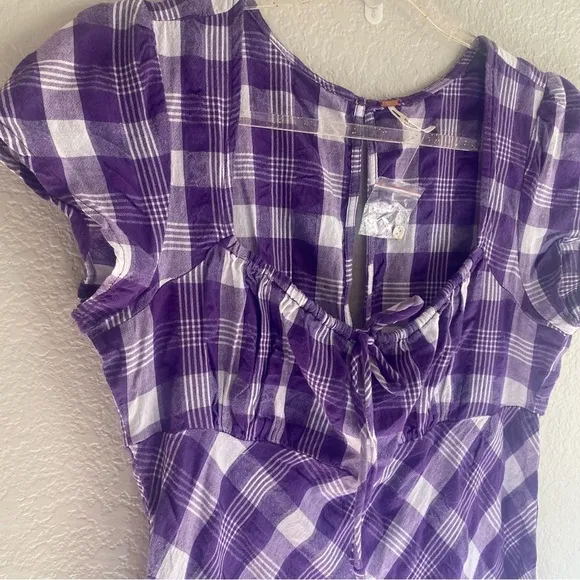 NEW Free People Natalya Midi Dress Purple White