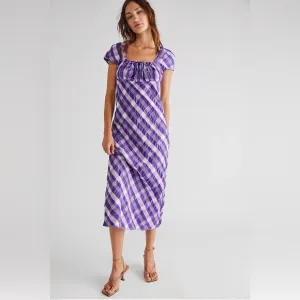 NEW Free People Natalya Midi Dress Purple White