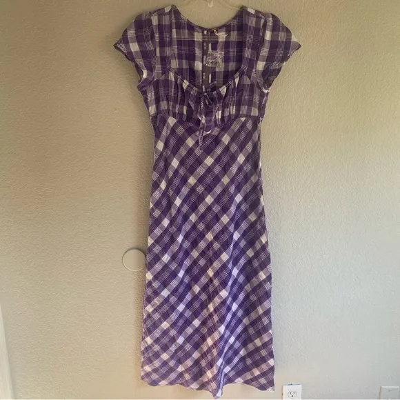 NEW Free People Natalya Midi Dress Purple White