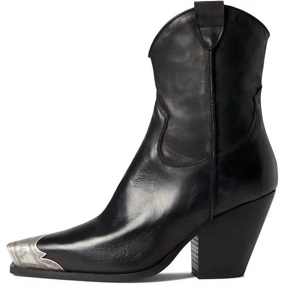 NEW FREE PEOPLE women's brayden western boot in black