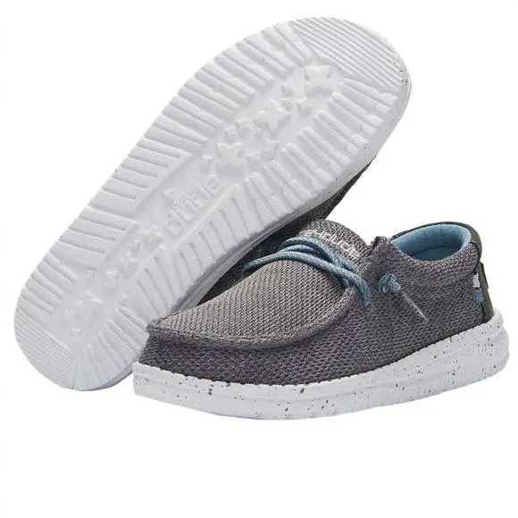 NEW HEY DUDE kid's wally shoes in sharkskin