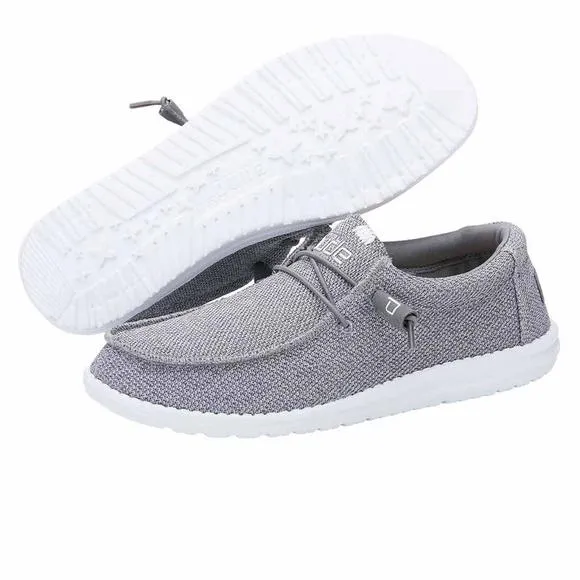 NEW HEY DUDE MEN'S WALLY SOX GREY WHITE SIZE 10 | MENÂ€™S SHOES | MEN'S LACE UP