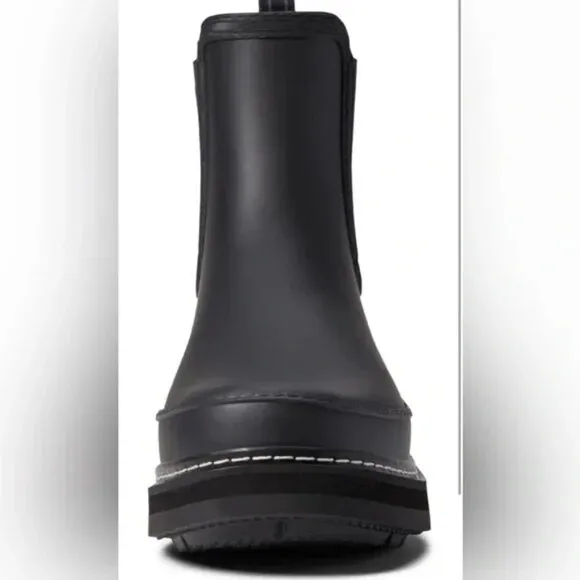 NEW HUNTER Refined Stitch Chelsea Rain Boots - Waterproof black For Women 025