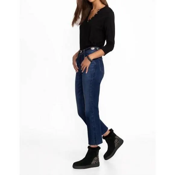 NEW JOHNNY WAS gradi embroidered slip on bootie in black