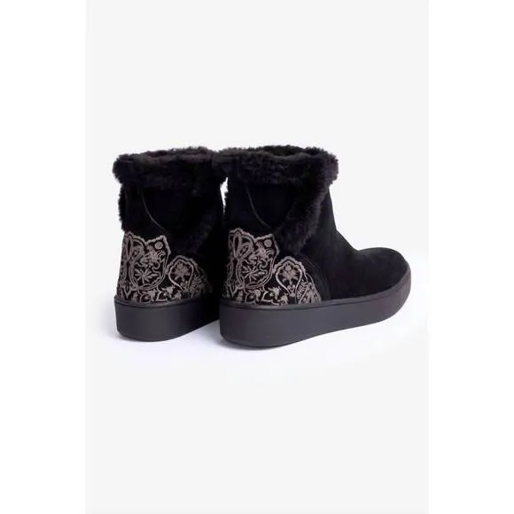 NEW JOHNNY WAS gradi embroidered slip on bootie in black