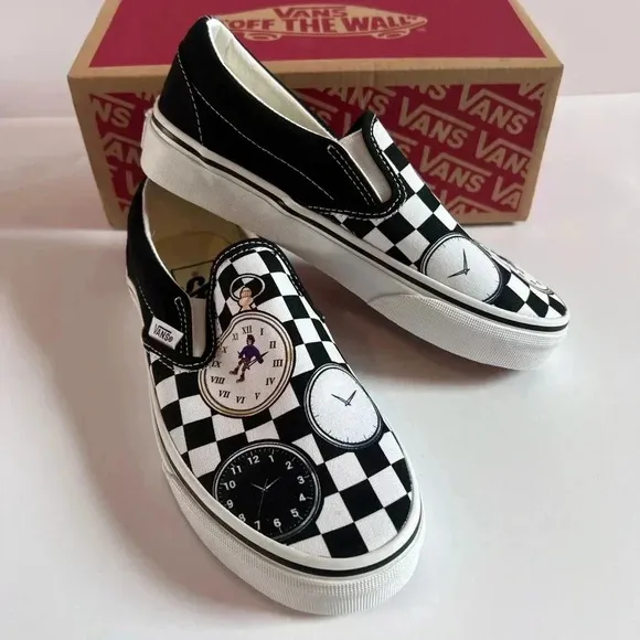 NEW Karl Jacobs x Vans Slip-On Skate Shoe Boys 3.5 Time Traveler Tales Graphics