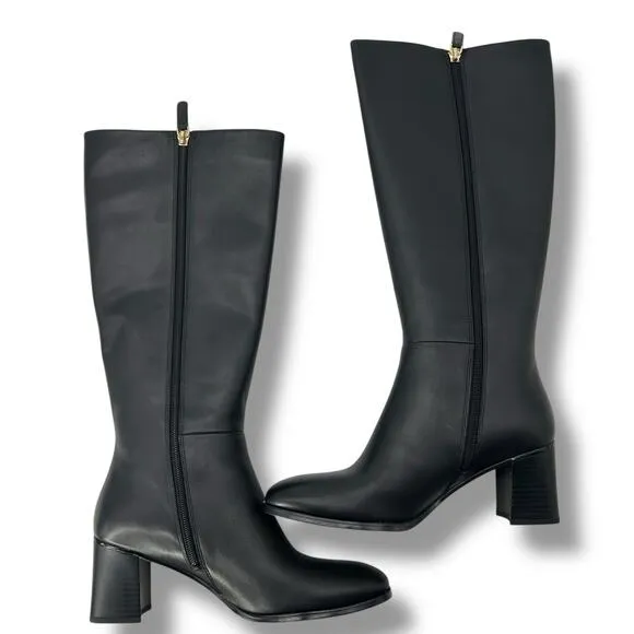 NEW Kate Spade Aimee Tall Leather Boots Size 8 Knee High Riding Quiet Luxury
