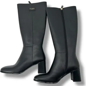 NEW Kate Spade Aimee Tall Leather Boots Size 8 Knee High Riding Quiet Luxury