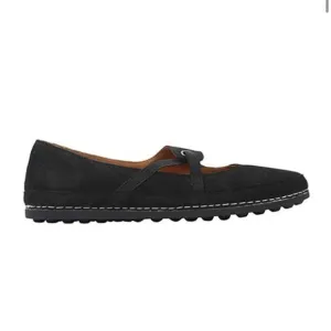 New L'Amour Des Pieds Black Nubuck Denisse Ballet Flat Mary Jane  Shoes Size 6