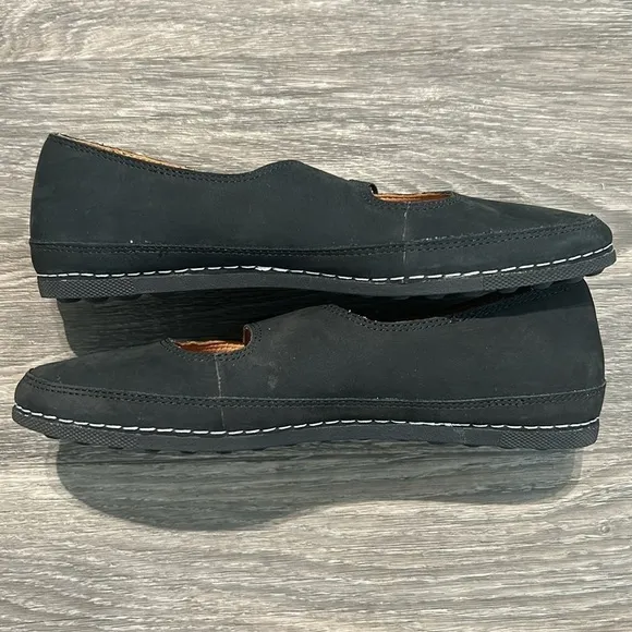 New L'Amour Des Pieds Black Nubuck Denisse Ballet Flat Mary Jane  Shoes Size 6