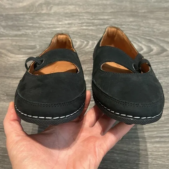 New L'Amour Des Pieds Black Nubuck Denisse Ballet Flat Mary Jane  Shoes Size 6