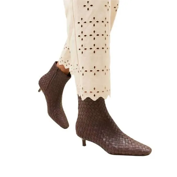 NEW LOEFFLER RANDALL women's marcella skinny ankle boots in espresso