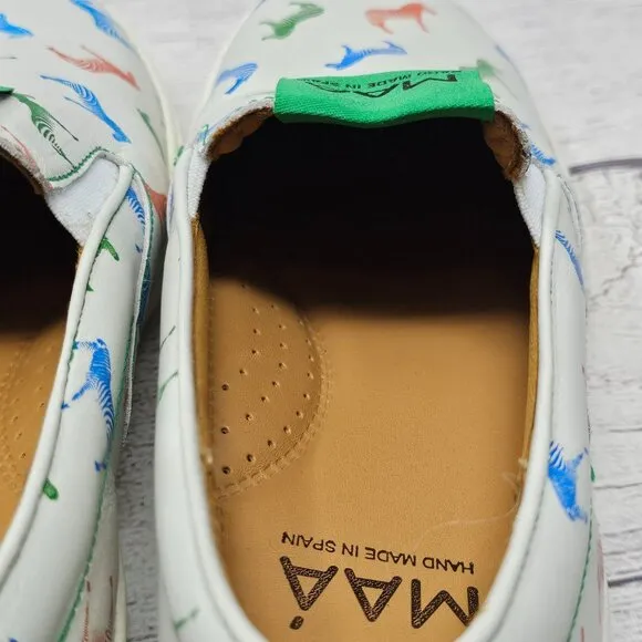 NEW! MAA Boys‎ Zebra Handmade Cow Leather Sneakers Size Big Kids 4/EU 36
