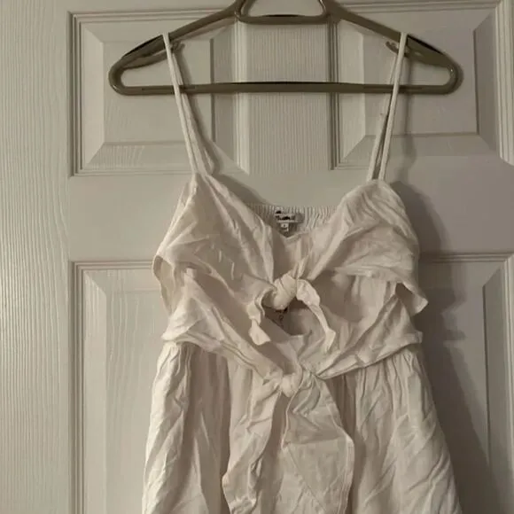 New Madewell Double-Tie Cutout Sweetheart Midi Dress Size 2 Eyelet White
