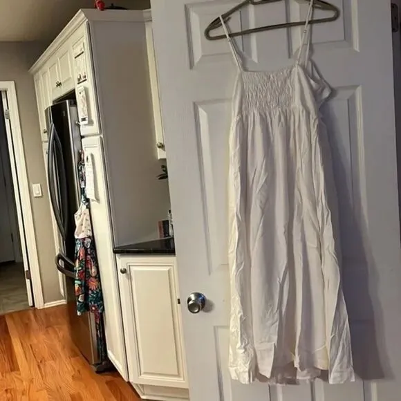 New Madewell Double-Tie Cutout Sweetheart Midi Dress Size 2 Eyelet White