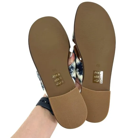 NEW Madewell Skyler Slide On Sandals Blue Tie Dye Size 9.5