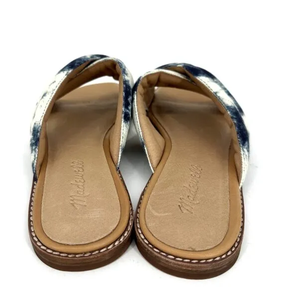 NEW Madewell Skyler Slide On Sandals Blue Tie Dye Size 9.5