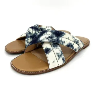 NEW Madewell Skyler Slide On Sandals Blue Tie Dye Size 9.5