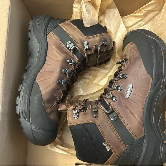 New mens Keen Brown and Black Hiking Boots with Ankle Support (8.5)