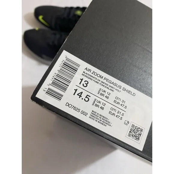New Men’s Size 13 - Nike Air Zoom Pegasus 39 Shield Black Dark Grey DO7625 002