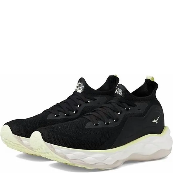 NEW MIZUNO women's wave neo ultra running shoes in undyed black-starlight