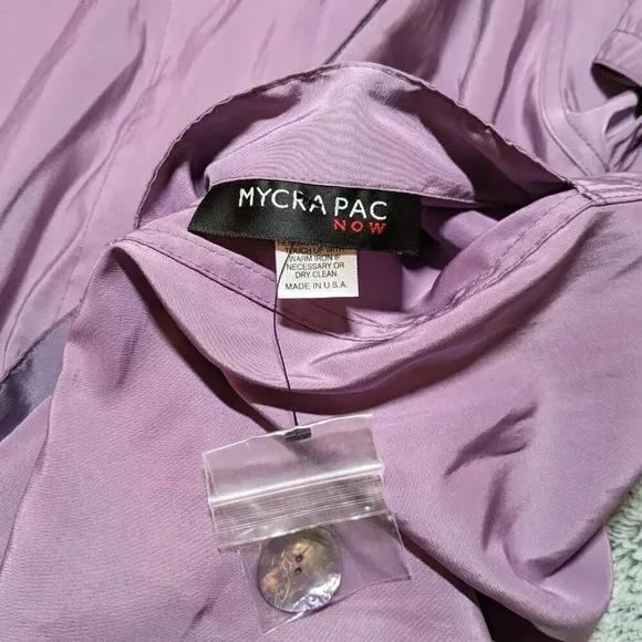 NEW Mycra Pac Purple Donatella Hooded Reversible Rain Coat Small Medium