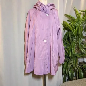 NEW Mycra Pac Purple Donatella Hooded Reversible Rain Coat Small Medium