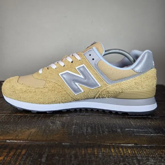 NEW New Balance 574 Mens Size 10.5 D Running Shoes U574PGW Yellow Gray White
