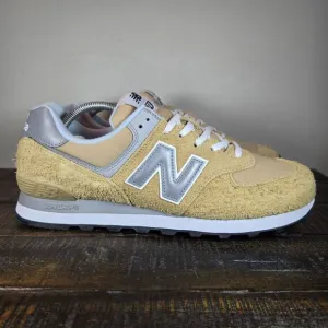 NEW New Balance 574 Mens Size 10.5 D Running Shoes U574PGW Yellow Gray White