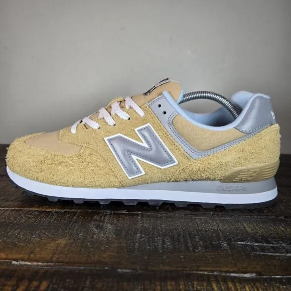 NEW New Balance 574 Mens Size 10.5 D Running Shoes U574PGW Yellow Gray White
