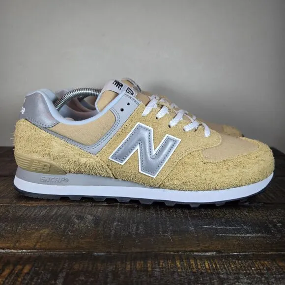 NEW New Balance 574 Mens Size 10.5 D Running Shoes U574PGW Yellow Gray White