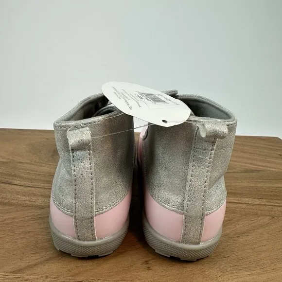 New NWT Girls Baby Deer Jude Gray Pink Waterproof Ankle Duck Boots Size 12 C