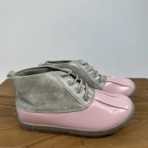 New NWT Girls Baby Deer Jude Gray Pink Waterproof Ankle Duck Boots Size 12 C